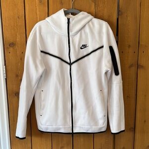 Nike White Zip-Up Tech Fleece